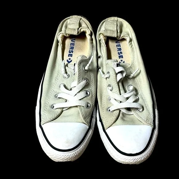 size 9 cream color Converse All Star sneakers - Picture 1 of 6
